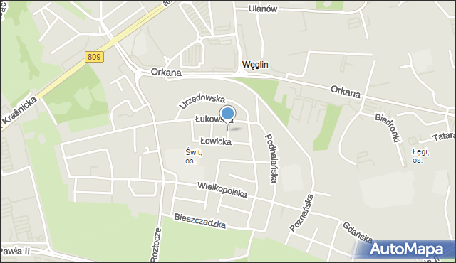 Lublin, Mazurska, mapa Lublina