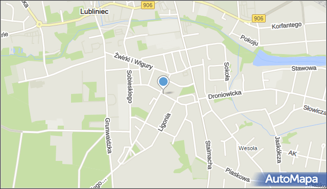 Lubliniec, Majdanek, mapa Lubliniec
