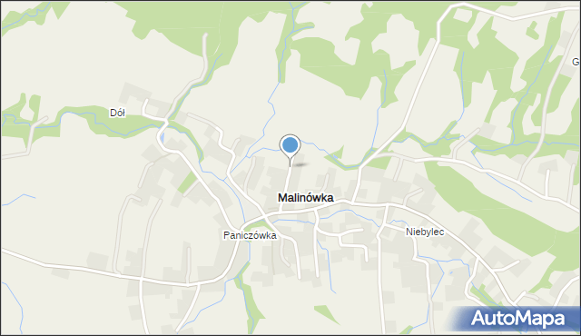 Malinówka gmina Haczów, Malinówka, mapa Malinówka gmina Haczów