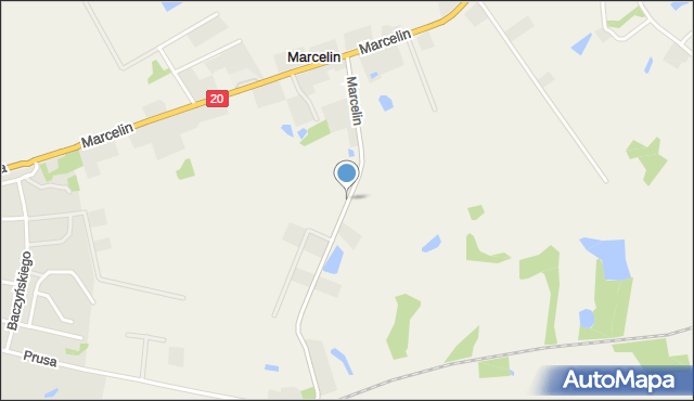Marcelin gmina Szczecinek, Marcelin, mapa Marcelin gmina Szczecinek