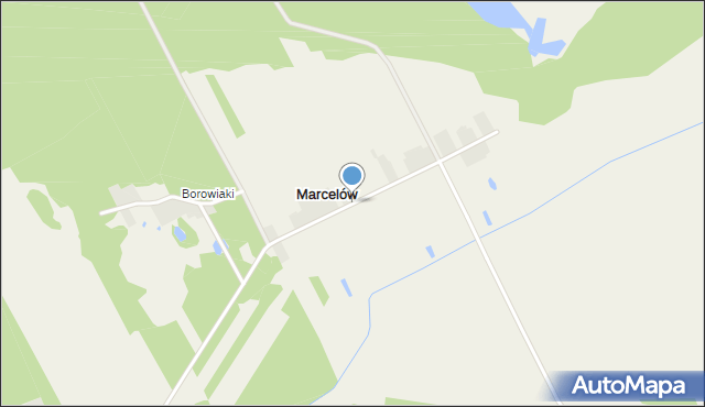 Marcelów gmina Szczerców, Marcelów, mapa Marcelów gmina Szczerców