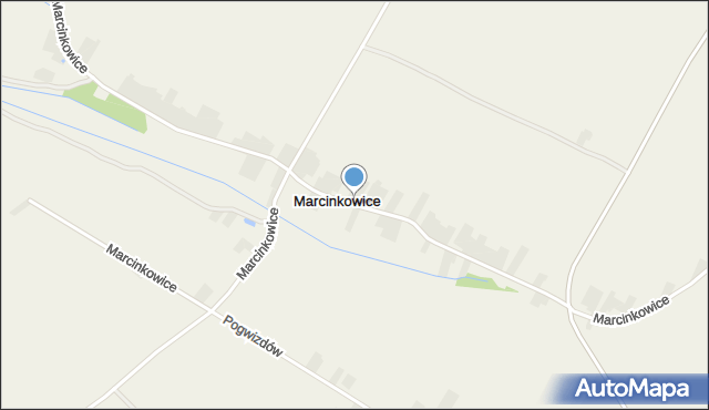 Marcinkowice gmina Charsznica, Marcinkowice, mapa Marcinkowice gmina Charsznica