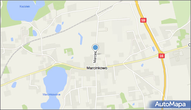 Marcinkowo gmina Mrągowo, Marcinkowo, mapa Marcinkowo gmina Mrągowo