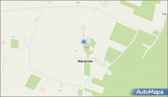 Marianów gmina Błaszki, Marianów, mapa Marianów gmina Błaszki