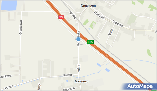 Maszewo gmina Deszczno, Maszewska, mapa Maszewo gmina Deszczno
