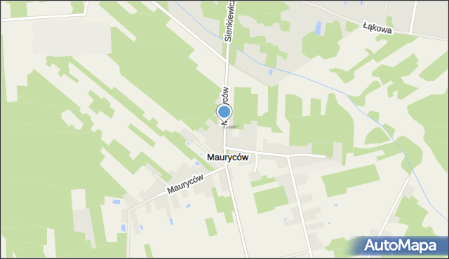 Mauryców gmina Zelów, Mauryców, mapa Mauryców gmina Zelów