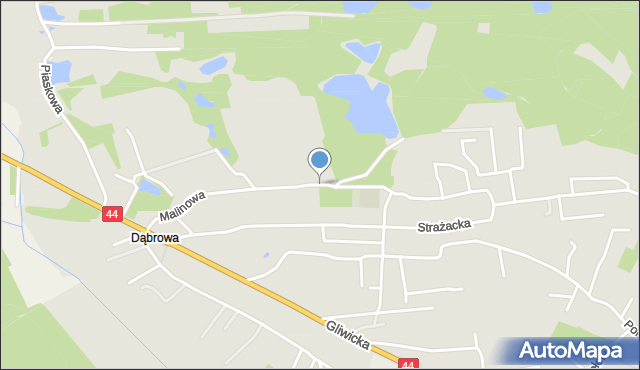 Mikołów, Malinowa, mapa Mikołów