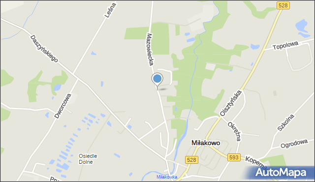 Miłakowo, Mazowiecka, mapa Miłakowo