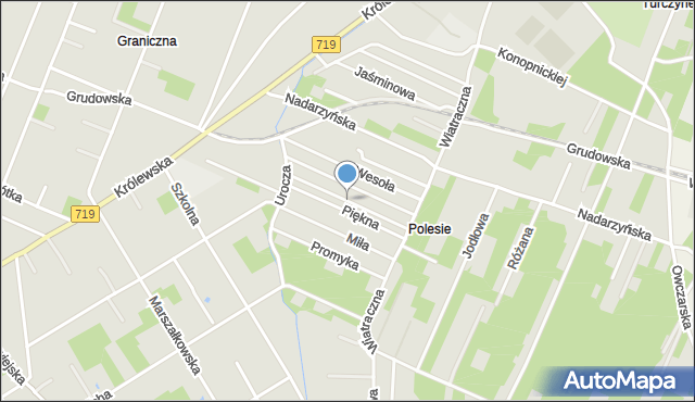 Milanówek, Makowa, mapa Milanówek