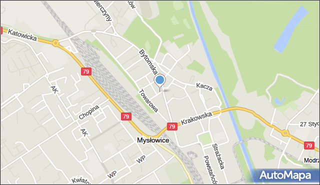 Mysłowice, Matejki Jana, mapa Mysłowice