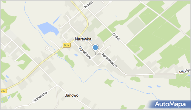 Narewka, Majowa, mapa Narewka