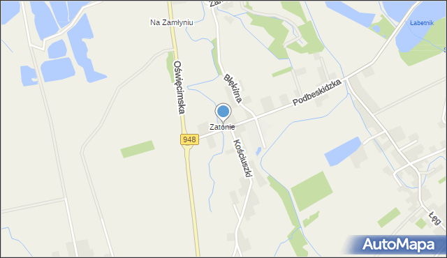 Nowa Wieś gmina Kęty, Malecka, mapa Nowa Wieś gmina Kęty