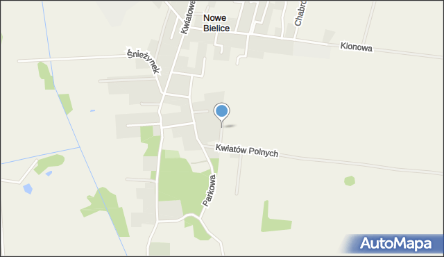 Nowe Bielice, Malw, mapa Nowe Bielice