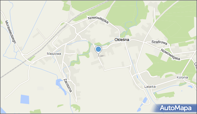 Okleśna, Majowa, mapa Okleśna