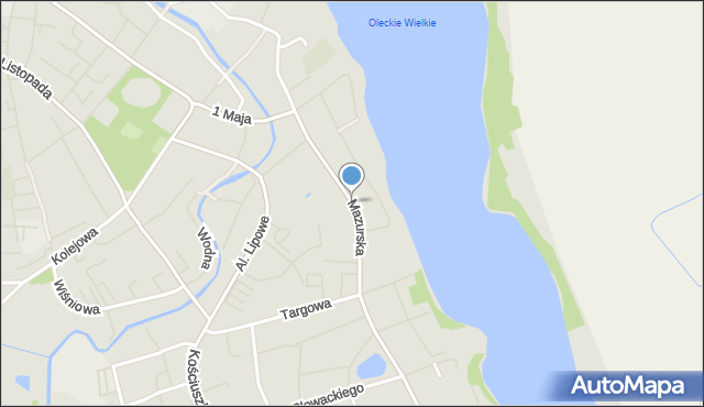 Olecko, Mazurska, mapa Olecko