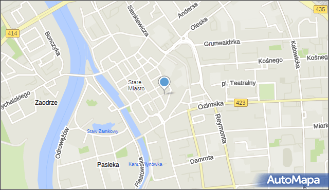 Opole, Mały Rynek, mapa Opola