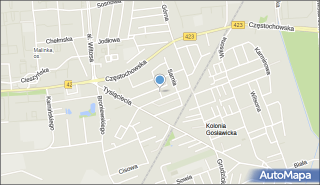 Opole, Malinowa, mapa Opola