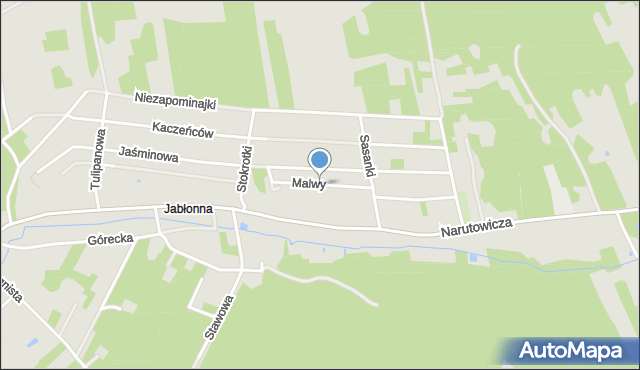 Otwock, Malwy, mapa Otwock