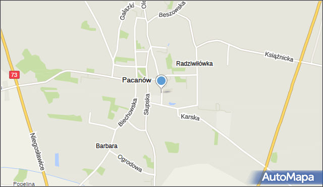 Pacanów powiat buski, Makuszyńskiego Kornela, mapa Pacanów powiat buski