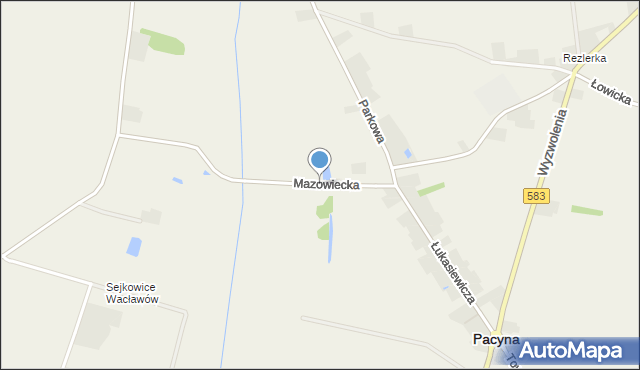 Pacyna, Mazowiecka, mapa Pacyna