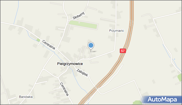 Pielgrzymowice gmina Michałowice, Magnoliowa, mapa Pielgrzymowice gmina Michałowice