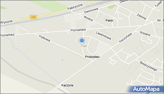 Pobiedziska, Malwowa, mapa Pobiedziska