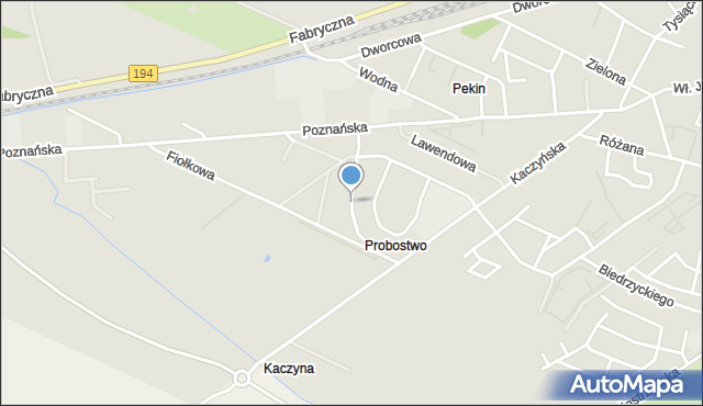 Pobiedziska, Malwowa, mapa Pobiedziska