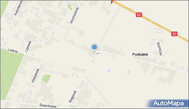 Poniatów gmina Sulejów, Magnolii, mapa Poniatów gmina Sulejów