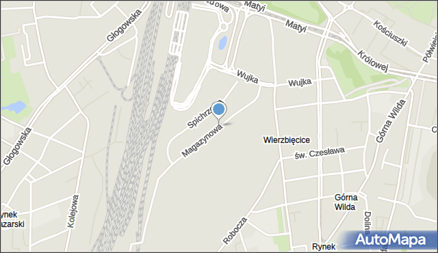 Poznań, Magazynowa, mapa Poznania