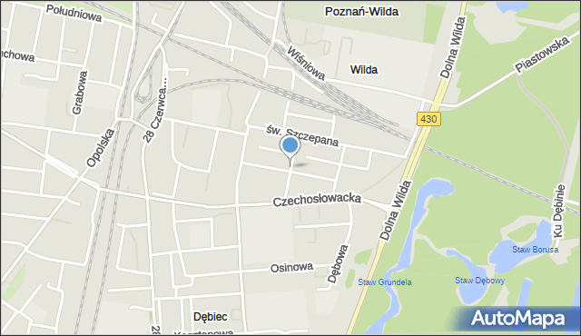 Poznań, Malinowa, mapa Poznania