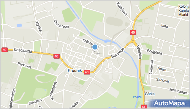 Prudnik, Małachowskiego, mapa Prudnik