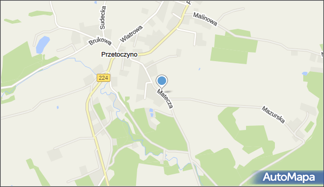 Przetoczyno, Matecza, mapa Przetoczyno