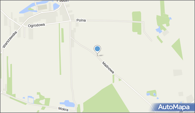 Psucin, Malinowa, mapa Psucin