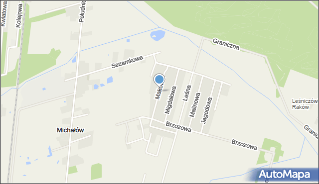 Raków Duży, Makowa, mapa Raków Duży