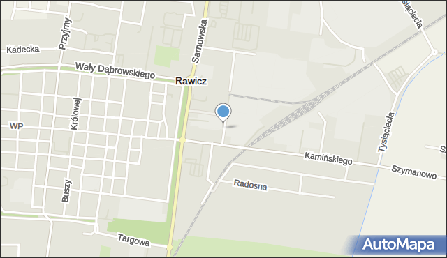 Rawicz, Mały Plac Ćwiczeń, mapa Rawicz