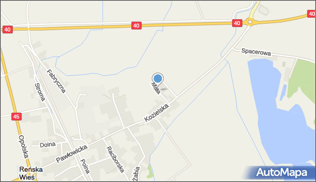 Reńska Wieś powiat kędzierzyńsko-kozielski, Mała, mapa Reńska Wieś powiat kędzierzyńsko-kozielski