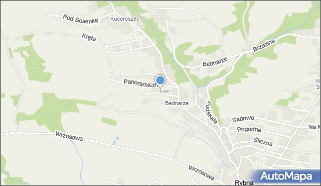 Rybna gmina Czernichów, Malinowa, mapa Rybna gmina Czernichów