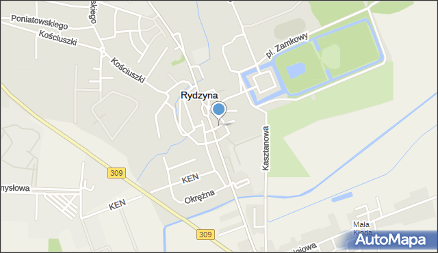 Rydzyna powiat leszczyński, Matejki Jana, mapa Rydzyna powiat leszczyński