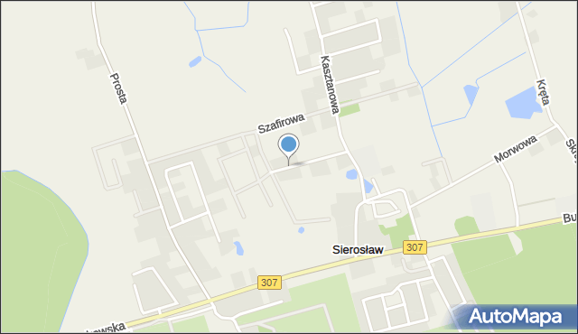 Sierosław gmina Tarnowo Podgórne, Marmurowa, mapa Sierosław gmina Tarnowo Podgórne
