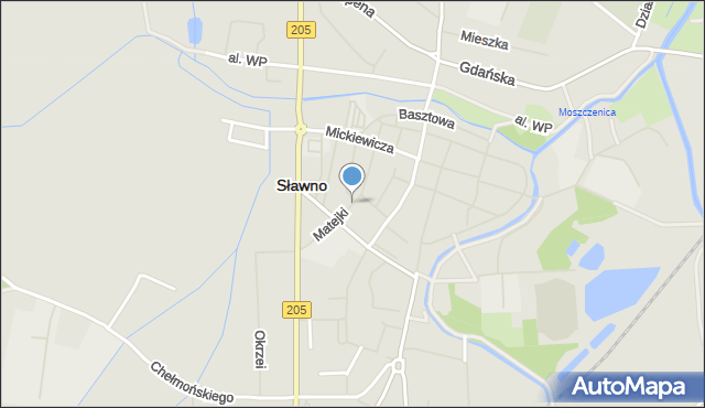 Sławno, Matejki Jana, mapa Sławno