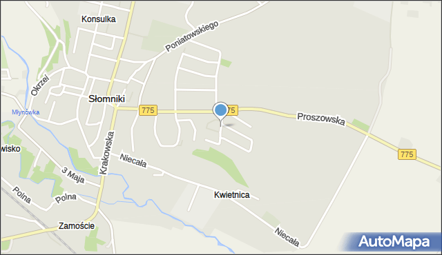 Słomniki, Matejki Jana, mapa Słomniki