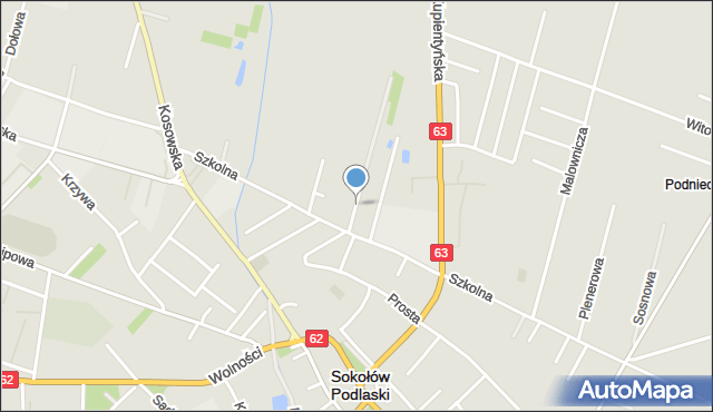 Sokołów Podlaski, Matejki Jana, mapa Sokołów Podlaski