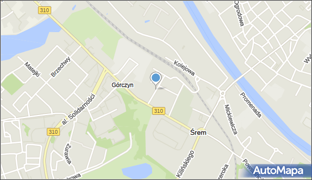 Śrem, Marciniaka Floriana, mapa Śrem