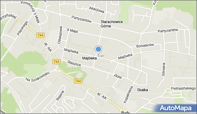 Starachowice, Majówka, mapa Starachowic