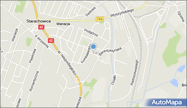 Starachowice, Mała, mapa Starachowic