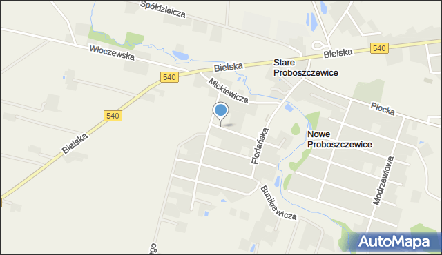 Stare Proboszczewice, Mazowieckiego Stefana, mapa Stare Proboszczewice