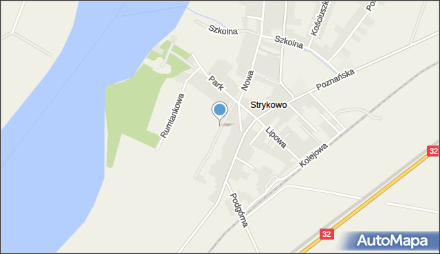 Strykowo, Malwowa, mapa Strykowo