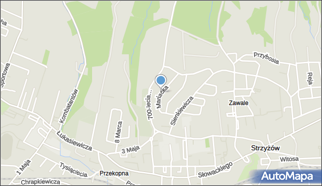 Strzyżów, Mariacka, mapa Strzyżów