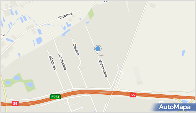 Świecie, Mahoniowa, mapa Świecie