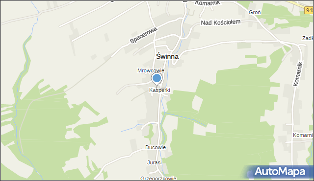 Świnna powiat żywiecki, Magnolii, mapa Świnna powiat żywiecki